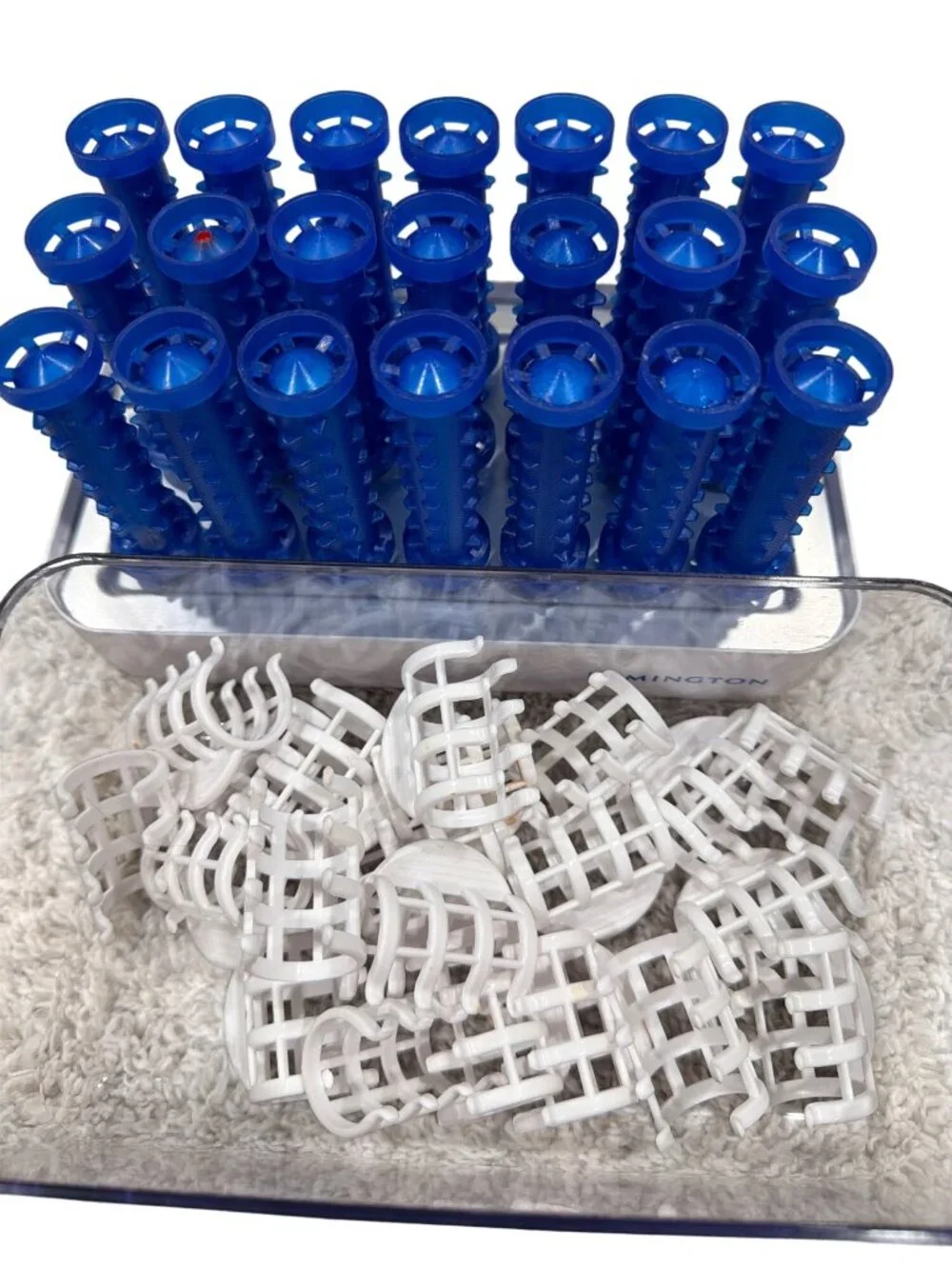 Remington Tight Curls Electric Hair Setter Rollers Set With Case Blue White